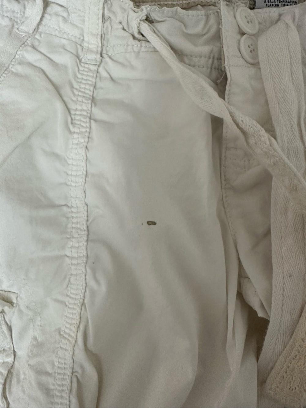 White Cargo Drawstring Pants - Picture 8 of 11